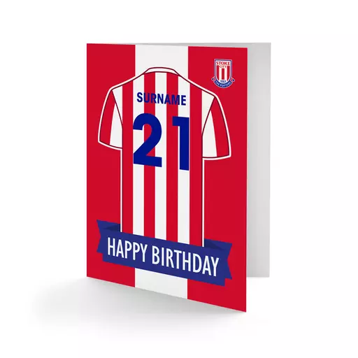 Stoke City FC Shirt Birthday Card