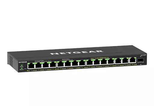 NETGEAR GS316EPP Managed Gigabit Ethernet (10/100/1000) Power over Ethernet (PoE) Black