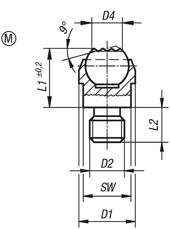 Self-Sligning Pad. Form M. M8 Thread. 13mm Diameter. Carbon Steel.