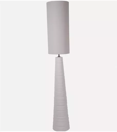 Tall Ceramic Floor Lamp, Jasmine, Textured White