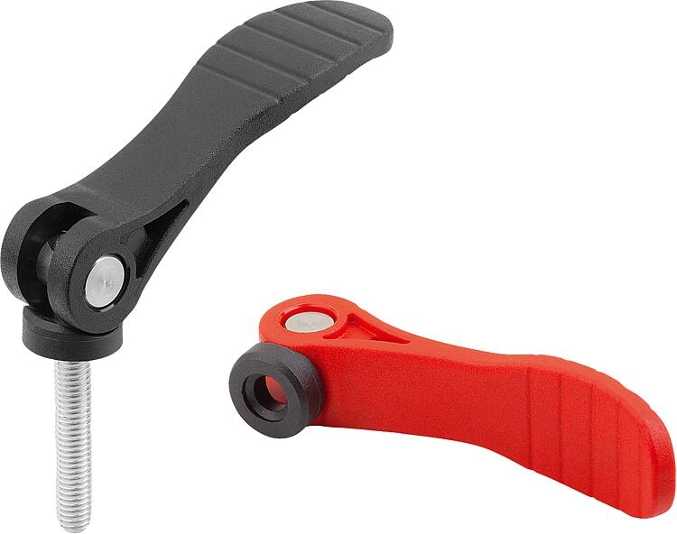 K2122 - Cam Levers With Plastic Handle and Steel & Stainless Steel Thread Thread M5-M10
