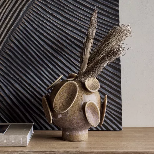 Abstract Glazed Round Vase, Gaia