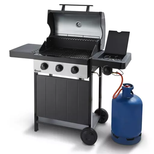 Swan Kansas 3 Burner Gas BBQ with Side Burner