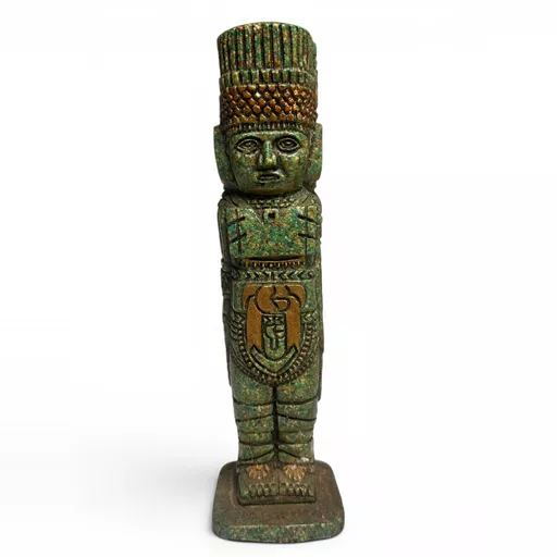 Zarebski Mexican God Sculpture Crushed Green Stone