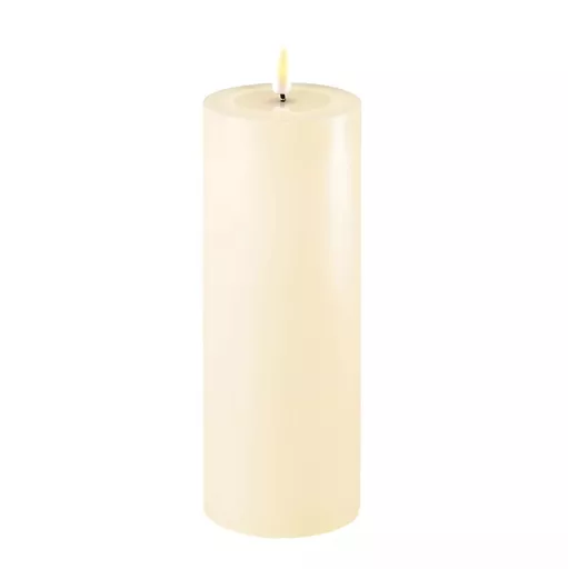 LED Pillar Candle - Ivory - 7.5cm width - 4 sizes available.