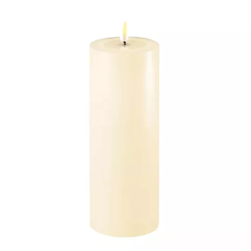 LED Pillar Candle - Ivory - 7.5cm width - 4 sizes available.