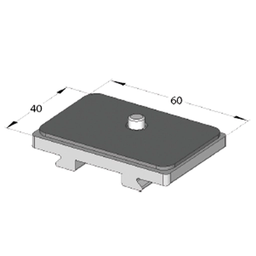 Arca Swiss Universal 1/4 "Quick Release Plate, 40 mm Long x 60 mm Wide, with Rubber Surface