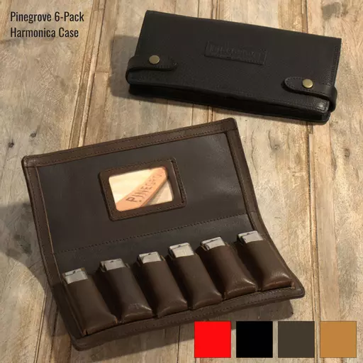 Six-Pack Leather Harmonica Case