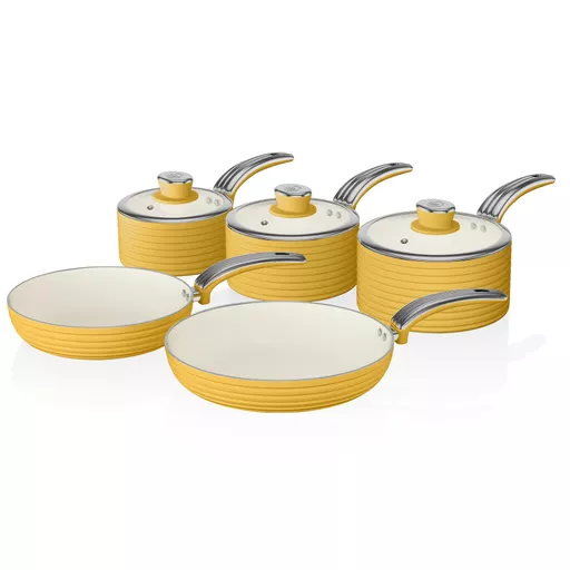 Retro 5 Piece Pan Set Yellow