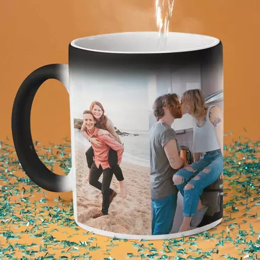 Personalised 4 Photo Magic Heat Mug