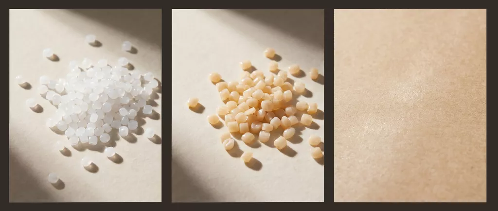 PE pellets, PLA pellets, and Aqueous coating materials