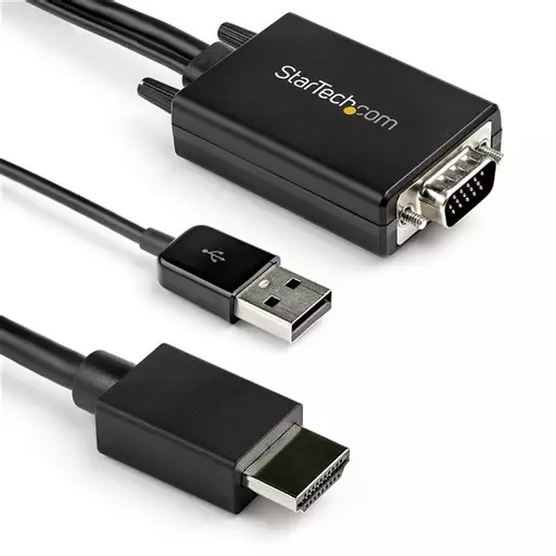 StarTech.com 3m VGA to HDMI Converter Cable with USB Audio Support & Power - Analog to Digital Video Adapter Cable to connect a VGA PC to HDMI Display - 1080p Male to Male Monitor Cable