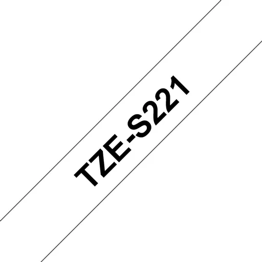 Brother TZE-S221 DirectLabel black on white extra strong Laminat 9mm x 8m for Brother P-Touch TZ 3.5-18mm/6-12mm/6-18mm/6-24mm/6-36mm