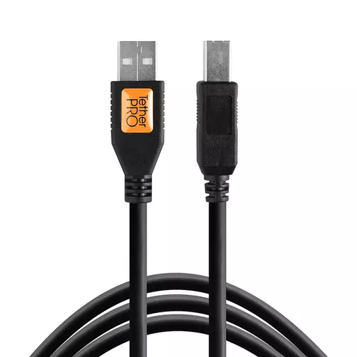 Tether Tools TetherPro USB 2.0 to Male B, 15' (4.6m), Black Cable
