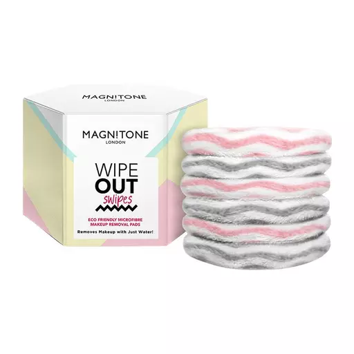MAGNITONE WipeOut Swipes Eco Friendly Cleansing Pads 6Pk Pink & Grey
