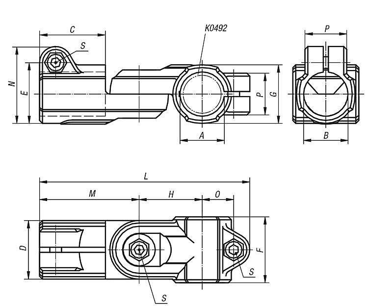 Joint Clamp. To Suit 18mm Round Tubes. Plastic.