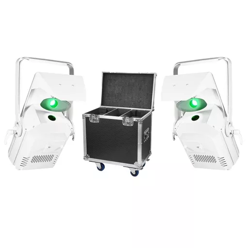Equinox Helix Scan XP 150W Scanner - White Twin Pack with Flight Case Bundle