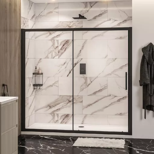 Volente 1850 x 2000mm Sliding Shower Door (6mm Thick) - Matt Black
