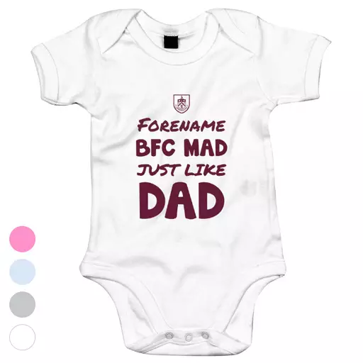 Burnley FC Mad Like Dad Baby Bodysuit