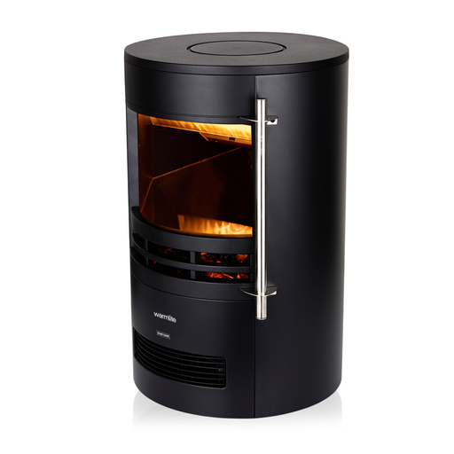 Photos - Fireplace Box / Freestanding Stove Warmlite 2KW Elmswell Round Contemporary Flame Effect Stove Black WL46022 
