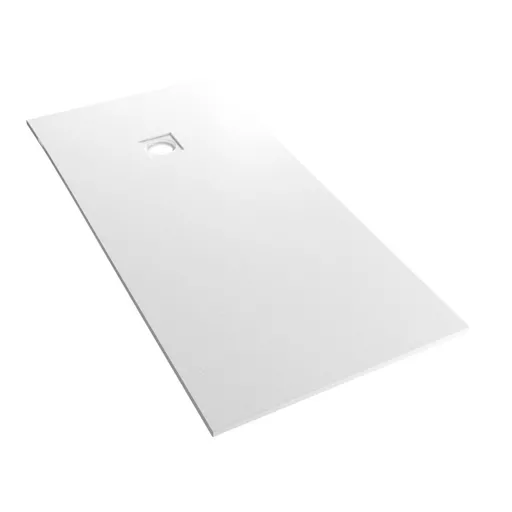 Crossland  1600 x 800mm Rectangular Shower Tray with Slate Finish - White