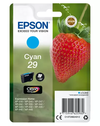 Epson C13T29824022/29 Ink cartridge cyan Blister Radio Frequency, 180 pages 3,2ml for Epson XP 235/335