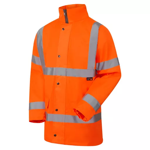 Supertouch Hi Vis Orange Fleece Lined Parka Jacket