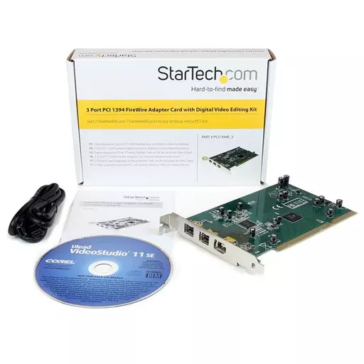 StarTech.com 3 Port 2b 1a PCI 1394b FireWire Adapter Card with DV Editing Kit