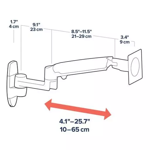 Ergotron LX Series LX Wall Mount LCD Arm 86.4 cm (34") Aluminium