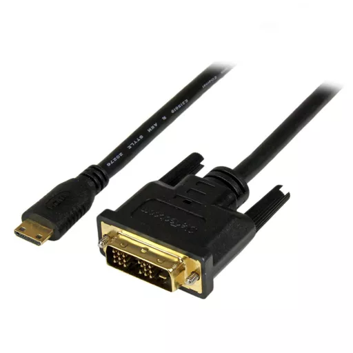 StarTech.com 1m (3.3 ft) Mini HDMI to DVI Cable - DVI-D to HDMI Cable (1920x1200p) - 19 Pin HDMI Mini Male to DVI-D Male - Digital Monitor Cable Adapter M/M - Mini HDMI to DVI Adapter