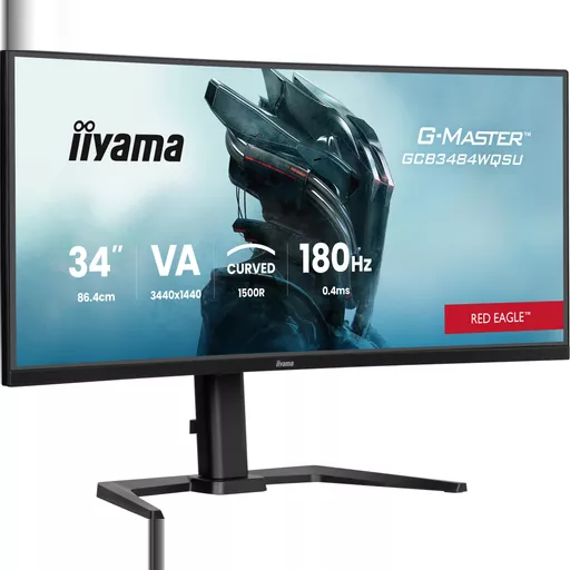 iiyama G-MASTER Get ahead with the curved GCB3484WQSU-B1 Red Eagle featuring 180Hz refresh rate and 0.4ms response time