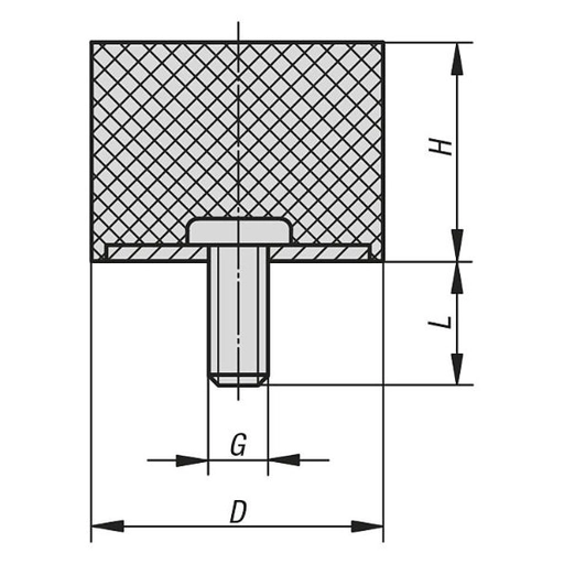K1318 - 316 Stainless Steel Rubber Impact Buffer Medium Hardness In Grey Size M3-M10