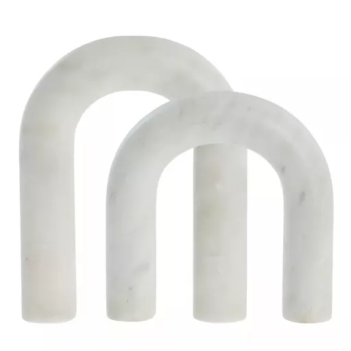 *Marble Decoration, Evelina, White, Set of 2