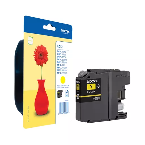 Brother LC-121Y Ink cartridge yellow, 300 pages ISO/IEC 24711 3.9ml for Brother DCP-J 132/MFC-J 285