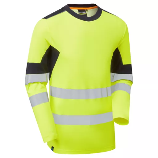 System Hi-Vis Eco Long Sleeve Cotton Cool Yellow T-Shirt