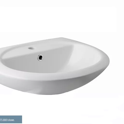 Loire 45cm x 35cm 1 Tap Hole Ceramic Basin with Overflow - White