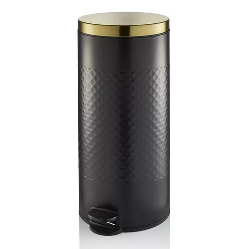 30L Round Pedal Bin Black