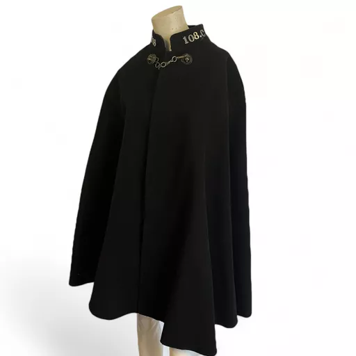 Vintage Wool Police Cape with Lions Head Details