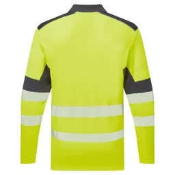 SYH-305- System-Hi-Vis-Yellow-Navy-CottonCool-Long-Sleeve-Polo-With-Segmented-Tape-Back straight on.jpg.png