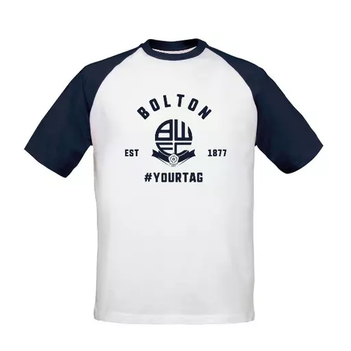 Bolton Wanderers FC Vintage Hashtag Baseball T-Shirt
