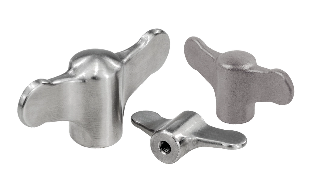 K0273 Inch - Wing Knobs In 316 Stainless Steel Female Thread