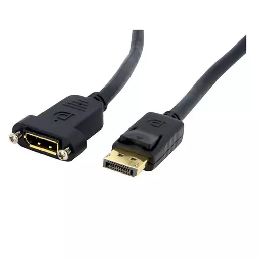 StarTech.com 3ft (1m) Panel Mount DisplayPort Cable - 4K x 2K - DisplayPort 1.2 Extension Cable Male to Female - DP Video Extender Cord with Panel Mount DP Connector - DP Monitor Cable