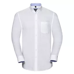 Men's Long Sleeve Tailored Washed Oxford Shirt