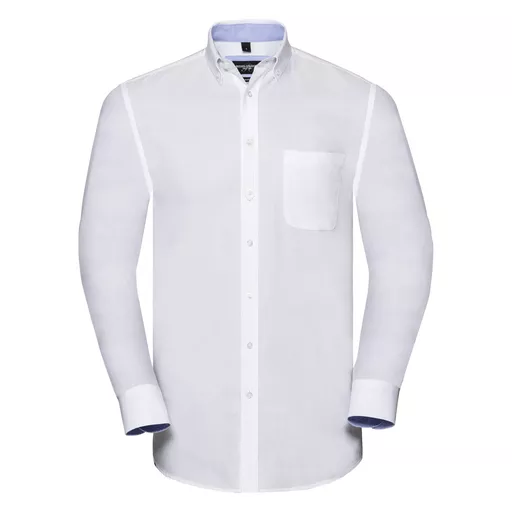 Men's Long Sleeve Tailored Washed Oxford Shirt