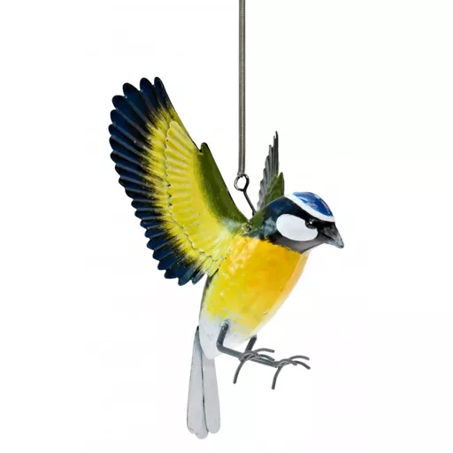 Metal Hanging Bluetit Sculpture