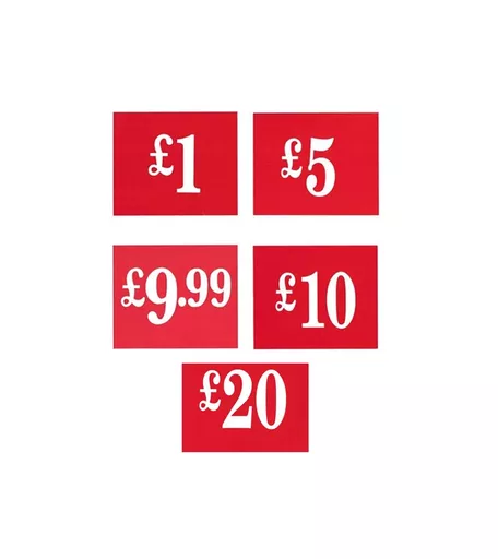 Price Card Double Sided Red & White - 300mm x 250mm