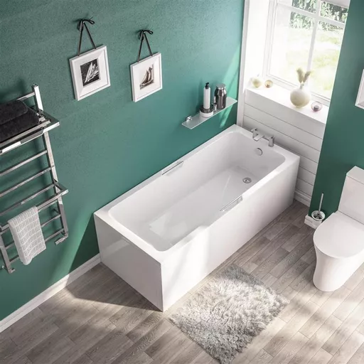 Portland 1800x700x350 Twin Grip (TG) Low Level Eco 5mm  Bath - White