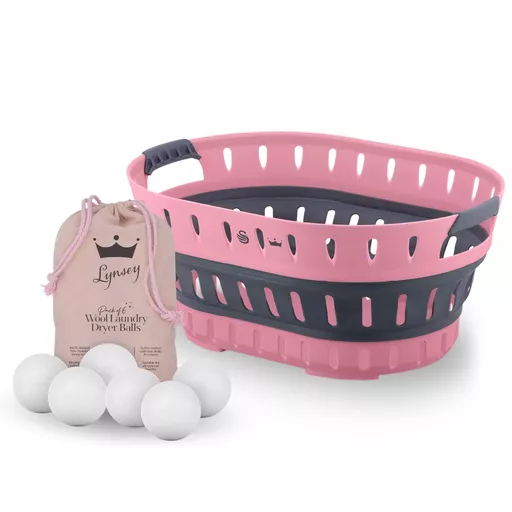 Lynsey’s Cleaning Range – Dryer Balls & Collapsible Laundry Basket Bundle