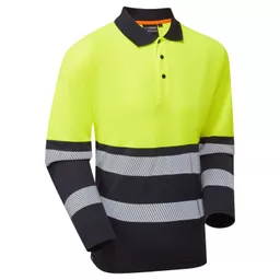 ess600-essentials-hi-vis-eco-coolair-long-sleeve-polo-yellow-navy-front-left.png