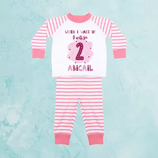 Personalised When I Wake Up Pink Splash Pyjamas